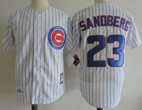 Wholesale Cheap Mitchell And Ness 1990 Cubs #23 Ryne Sandberg White Throwback Stitched MLB Jersey