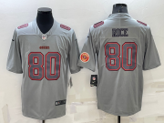 Wholesale Men's San Francisco 49ers #80 Jerry Rice LOGO Grey Atmosphere Fashion 2022 Vapor Untouchable Stitched Limited Jersey
