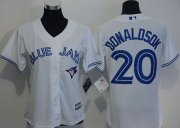 Wholesale Cheap Blue Jays #20 Josh Donaldson White Women's Home Stitched MLB Jersey