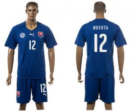 Wholesale Cheap Slovakia #12 Novota Blue Away Soccer Country Jersey