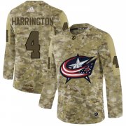 Wholesale Cheap Adidas Blue Jackets #4 Scott Harrington Camo Authentic Stitched NHL Jersey