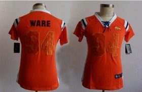 Wholesale Cheap Nike Broncos #94 DeMarcus Ware Orange Women\'s Stitched NFL Elite Draft Him Shimmer Jersey