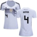 Wholesale Cheap Women's Germany #4 Ginter White Home Soccer Country Jersey