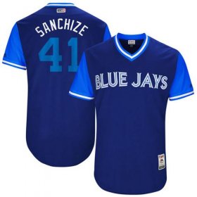Wholesale Cheap Blue Jays #41 Aaron Sanchez Navy \"Sanchize\" Players Weekend Authentic Stitched MLB Jersey
