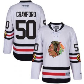 Wholesale Cheap Blackhawks #50 Corey Crawford White 2017 Winter Classic Stitched Youth NHL Jersey