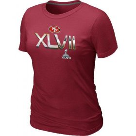 Wholesale Cheap Women\'s San Francisco 49ers Super Bowl XLVII On Our Way T-Shirt Red