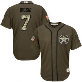 Wholesale Cheap Astros #7 Craig Biggio Green Salute to Service Stitched MLB Jersey