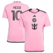 Cheap Men's Inter Miami CF #10 Lionel Messi Pink 2024-25 Home Soccer Jersey