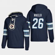 Wholesale Cheap Winnipeg Jets #26 Blake Wheeler Blue adidas Lace-Up Pullover Hoodie