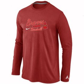 Wholesale Cheap Atlanta Braves Long Sleeve MLB T-Shirt Red