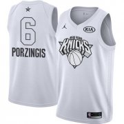 Wholesale Cheap Nike Knicks #6 Kristaps Porzingis White NBA Jordan Swingman 2018 All-Star Game Jersey