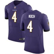 Wholesale Cheap Nike Ravens #4 Sam Koch Purple Team Color Men's Stitched NFL Vapor Untouchable Elite Jersey
