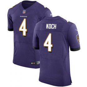Wholesale Cheap Nike Ravens #4 Sam Koch Purple Team Color Men\'s Stitched NFL Vapor Untouchable Elite Jersey