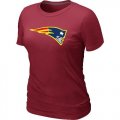 Wholesale Cheap Women's New England Patriots Neon Logo Charcoal T-Shirt Red