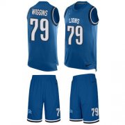 Wholesale Cheap Nike Lions #79 Kenny Wiggins Blue Team Color Men's Stitched NFL Limited Tank Top Suit Jersey