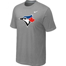 Wholesale Cheap Nike Toronto Blue Jays Authentic Logo T-Shirt Grey