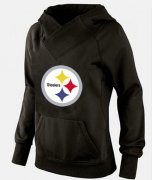 Wholesale Cheap Women's Pittsburgh Steelers Logo Hoodie Black