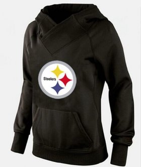 Wholesale Cheap Women\'s Pittsburgh Steelers Logo Hoodie Black