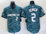 Wholesale Cheap Men's Texas Rangers #2 Marcus Semien Teal 2023 All Star Stitched Baseball Jersey