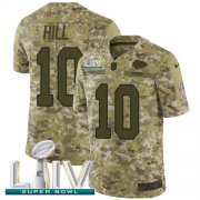 Wholesale Cheap Nike Chiefs #10 Tyreek Hill Camo Super Bowl LIV 2020 Men's Stitched NFL Limited 2018 Salute To Service Jersey
