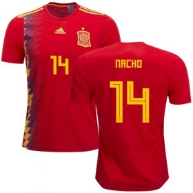 Wholesale Cheap Spain #14 Nacho Home Soccer Country Jersey