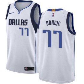 Wholesale Cheap Nike Dallas Mavericks #77 Luka Doncic White NBA Swingman Association Edition Jersey