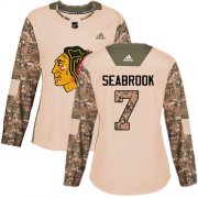 Wholesale Cheap Adidas Blackhawks #7 Brent Seabrook Camo Authentic 2017 Veterans Day Women's Stitched NHL Jersey