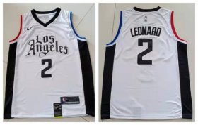 Wholesale Cheap Clippers 2 Kawhi Leonard White City Edition Nike Swingman Jersey