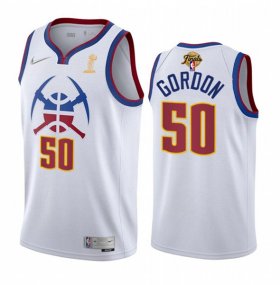 Wholesale Cheap Men\'s Denver Nuggets #50 Aaron Gordon White 2023 Finals Earned Edition Stitched Basketball Jersey