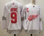 Wholesale Cheap Men's Detroit Red Wings #9 Gordie Howe White Adidas 2020-21 Alternate Authentic Player NHL Jersey