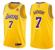 Wholesale Cheap Men's Yellow Los Angeles Lakers #7 Carmelo Anthony bibigo Stitched Basketball Jersey