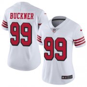 Wholesale Cheap Nike 49ers #99 DeForest Buckner White Rush Women's Stitched NFL Vapor Untouchable Limited Jersey