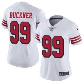 Wholesale Cheap Nike 49ers #99 DeForest Buckner White Rush Women\'s Stitched NFL Vapor Untouchable Limited Jersey
