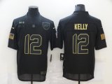 Wholesale Cheap Men's Buffalo Bills #12 Jim Kelly Black 2020 Salute To Service Stitched NFL Nike Limited Jersey