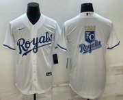 Cheap Men's Kansas City Royals Big Logo White Stitched MLB Cool Base Nike Jerseys