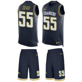 Wholesale Cheap Nike Chargers #55 Junior Seau Navy Blue Team Color Men\'s Stitched NFL Limited Tank Top Suit Jersey