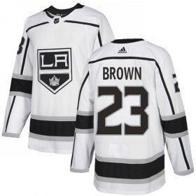 Wholesale Cheap Adidas Kings #23 Dustin Brown White Road Authentic Stitched Youth NHL Jersey