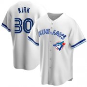 Wholesale Cheap Men's Toronto Blue Jays #30 Alejandro Kirk White Home Cooperstown Collection Player Jersey