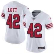Wholesale Cheap Nike 49ers #42 Ronnie Lott White Rush Women's Stitched NFL Vapor Untouchable Limited Jersey