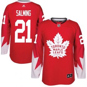 Wholesale Cheap Adidas Maple Leafs #21 Borje Salming Red Team Canada Authentic Stitched NHL Jersey