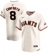 Cheap Men's San Francisco Giants #8 Michael Conforto Cream Cool Base Stitched Baseball Jersey