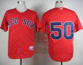 Wholesale Cheap Red Sox #50 Mookie Betts Red Cool Base Stitched MLB Jersey