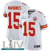 Wholesale Cheap Nike Chiefs #15 Patrick Mahomes White Super Bowl LIV 2020 Youth Stitched NFL Vapor Untouchable Limited Jersey