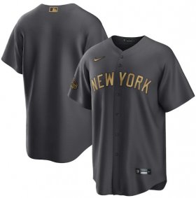 Wholesale Cheap Men\'s New York Yankees Blank Charcoal 2022 All-Star Cool Base Stitched Baseball Jersey
