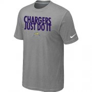 Wholesale Cheap Nike San Diego Chargers Just Do It Light Grey T-Shirt