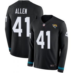Wholesale Cheap Nike Jaguars #41 Josh Allen Black Team Color Men\'s Stitched NFL Limited Therma Long Sleeve Jersey