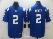 Wholesale Cheap Men's Indianapolis Colts #2 Carson Wentz Royal Blue 2020 Vapor Untouchable Stitched NFL Nike Limited Jersey