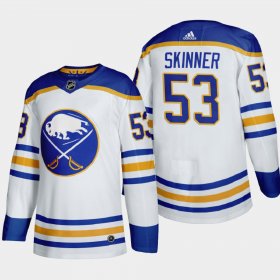 Cheap Buffalo Sabres #53 Jeff Skinner Men\'s Adidas 2020-21 Away Authentic Player Stitched NHL Jersey White
