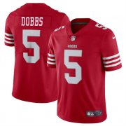 Cheap Men's San Francisco 49ers #5 Josh Dobbs Red Vapor Untouchable Limited Football Stitched Jersey