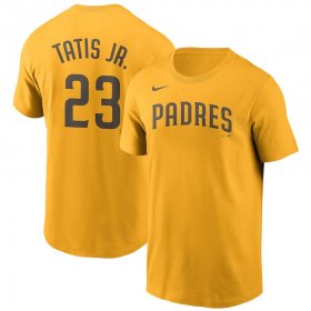 Wholesale Cheap San Diego Padres #23 Fernando Tat??s Jr. Nike Name & Number T-Shirt Gold